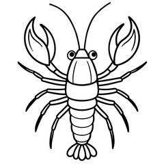 Minimalist Yabby Line Art Illustration