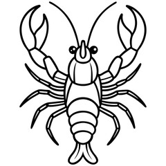 Minimalist Yabby Line Art Illustration