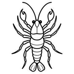 Minimalist Yabby Line Art Illustration