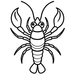 Minimalist Yabby Line Art Illustration