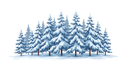 Fototapeta premium Serene Winter Forest Scene Snow Covered Evergreen Trees Snowy Landscape Peaceful Nature Holiday Season Christmas Card Image