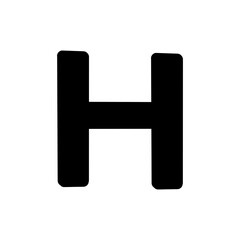 Obraz premium Hospital or Helipad Icon – Bold Letter H Symbol Vector。病院・ヘリポートマークのアイコン／Hのシンボル素材