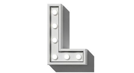 Isolated Letter L Marquee Light
