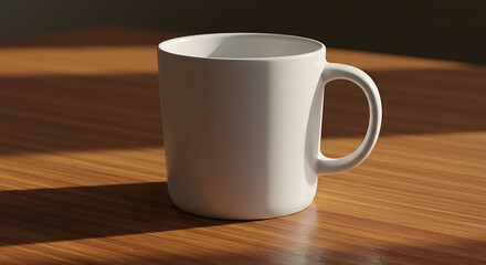 Hot coffee mug on a rustic wooden table