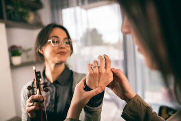 Violinist Teaching Her Student
