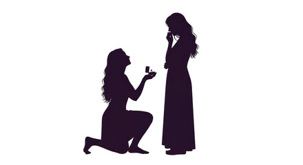 Isolated Lesbian Couple Proposing