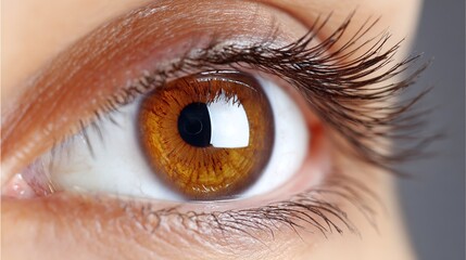 Close-up of human eye with distant horizon sharply focused through pupil, symbolizing vision boundaries and perspective, shallow depth of field. Concept of seeing beyond limits and exploring new horiz