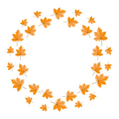 Obraz premium Stunning Autumn Leaves Circle Design Perfect for Fall Seasonal Decor and Celebrations