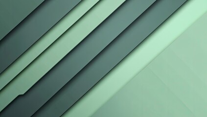 Obraz premium Abstract layered design with diagonal stripes in muted greens and grays