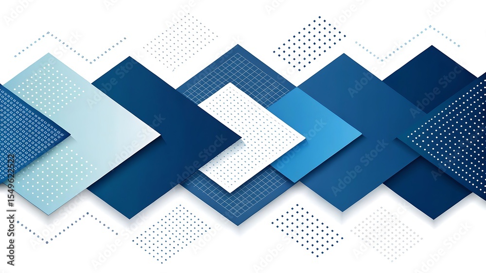 Wall mural abstract blue square pattern vector illustration for technology business web design backdrop