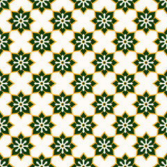 Seamless Pattern Native ethnic thai geometric pattern samless gold flowers snow and blue on a light gray background. Native thai fabric tiles, wallpaper, carpets.
