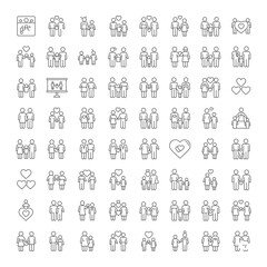 Family and Love Line Editable Icons set. Vector illustration in modern thin line style