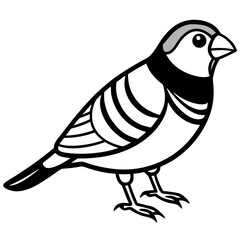 Monoline Zebra Finch Bird Design