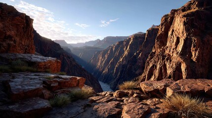 Obraz premium Vast canyon landscape sunrise view