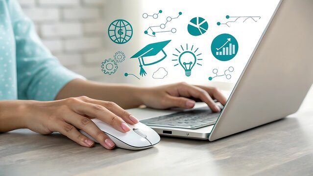 Young man and woman typing on laptops in a modern office, engaged in online business communication