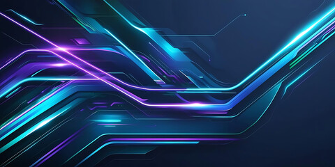 Dynamic tech background with luminous abstract lines

