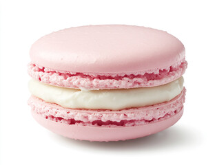 Pink macaron with white filling, dessert, food