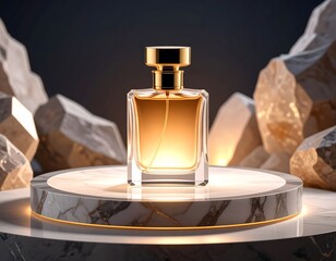 Elegant Perfume Bottle on Marble Display