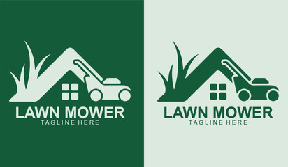 Modern Lawn Mower Logo Design for Landscaping and Gardening Services