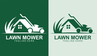 Modern Lawn Mower Logo Design for Landscaping and Gardening Services