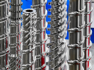 Big drill components shine in precision engineering workshop at industrial facility showcasing advanced manufacturing techniques and tools