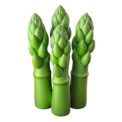 Green Asparagus Stalks Graphic Silhouette Illustration Three Stalks Isolated on a transparent background