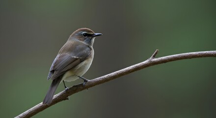 Fototapeta premium Little pied flycatcher, Bird, Avian, Little Pied Flycatcher Perched on Branch