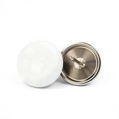 Blank white button badge isolated on white background