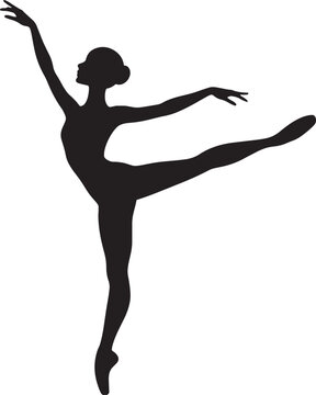 Graceful Ballet Dancer Silhouette Performing Grand Battement