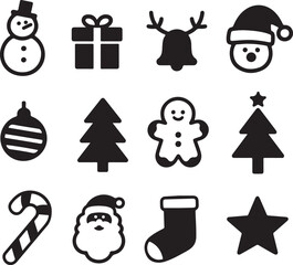 Collection of Christmas icons, Christmas Vector Icon, Christmas icon Vector on white background