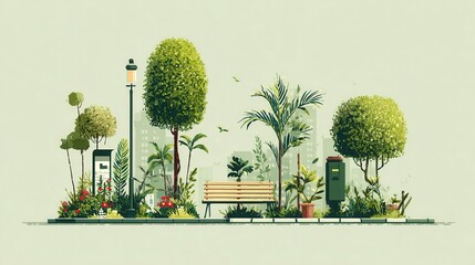 Pocket parks filled with city flora and green spaces promoting accessible nature in cities
