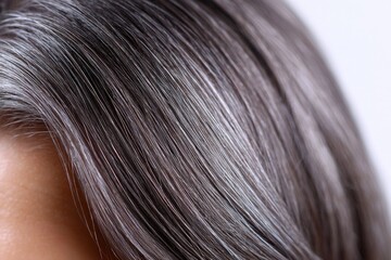 Fototapeta premium Close-up of gray hair strands