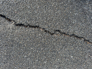 Close-up of a cracked asphalt surface