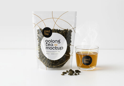 Oolong Tea Bag Packaging Mockup for Design and Branding Projects