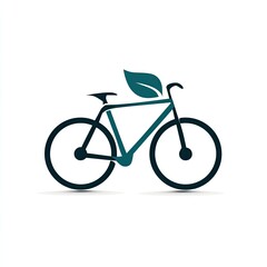 Bicycle Logo sleek bicycle logo with minimalist frame and wheels teal and white urban and eco-friendly isolated on white background