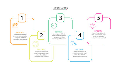vector infographic template design element whit 5 option or step vector illustration	