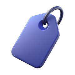 Periwinkle Blue 3 D Render Price Tag Silhouette Blank Label Sale Tag isolated on a transparent background