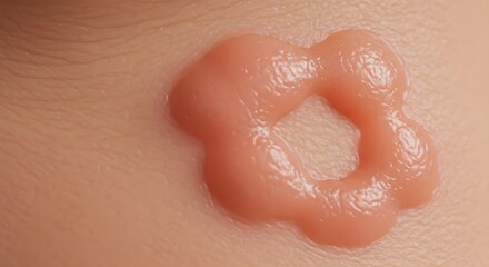 Fototapeta premium Gel, Skin, Skincare, Close-up of a Flower-Shaped Gel on Skin