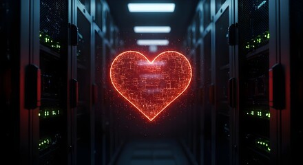 Server room, Data center, Servers, Digital Heart in Server Room