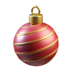 Red and Gold Christmas Ornament Spiral Design Decoration isolated on a transparent background image