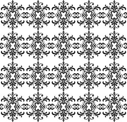 Seamless Black and White Ornate Loop Pattern Vector
