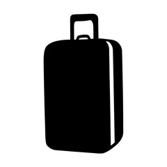 Simple black silhouette of a carry on suitcase perfect for travel