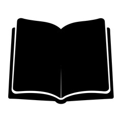 Black and White Silhouette Image of an Open Book Ready to Read