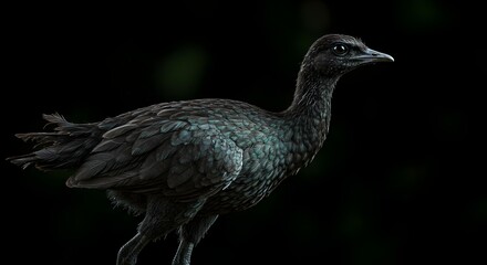 Fototapeta premium Bird, Rail, Wood rail, Juvenile Black-necked Wood Rail in Dramatic Low-Key Lighting