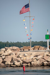 American flag at Bailey's Harbor entrance, Door County, Bailey's Harbor, Wisconsin