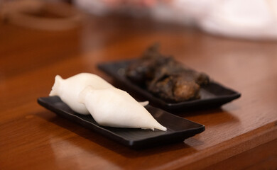 Yomari is a steamed, conch-shaped rice-flour dumpling filled with chaku, a mixture of jaggery, ghee and nuts or khoya, it is a traditional dessert in nepal