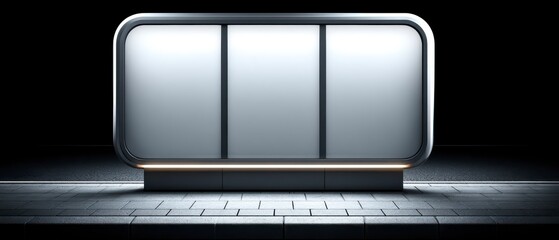 Obraz premium Minimalist Modern Display Unit with Soft Lighting in an Empty Contemporary Space