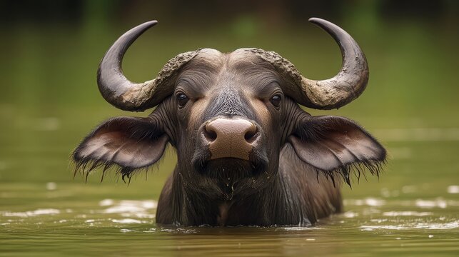 Asian water buffalo (Bubalus bubalis). Wild life animal.