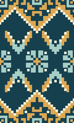 Pixel Grid Pattern for Contemporary Fabric Design Combining Abstract Repetition and Vivid Digital Color Inspired by Urban Landscapes and Futuristic Design