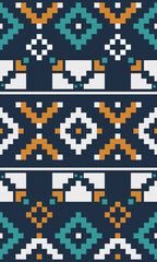 Naklejka premium Blending past and future with carefully structured pixel lines soft transitions and color gradients this textile pattern becomes a timeless expression of modern digital craftsmanship